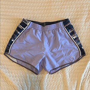 Nike Women's Lavender Running Shorts with Navy Side Panels Summer Ready
